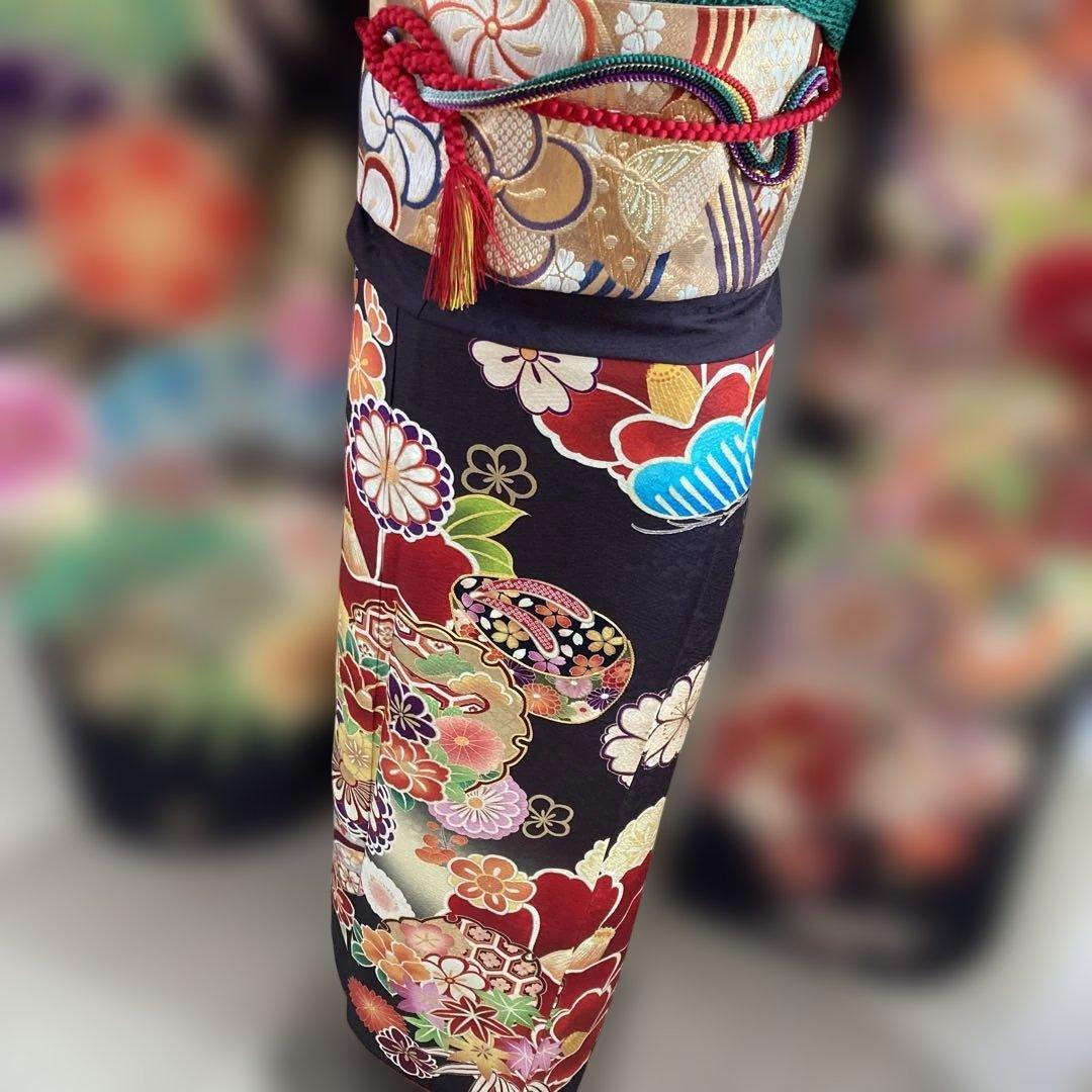 未使用に近い　振袖フルセットお探しの方に　王道古典柄　大輪