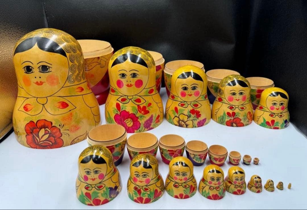 ソビエト　アンティーク　セミョーノフ社、巨大なマトリョーシカ　14組