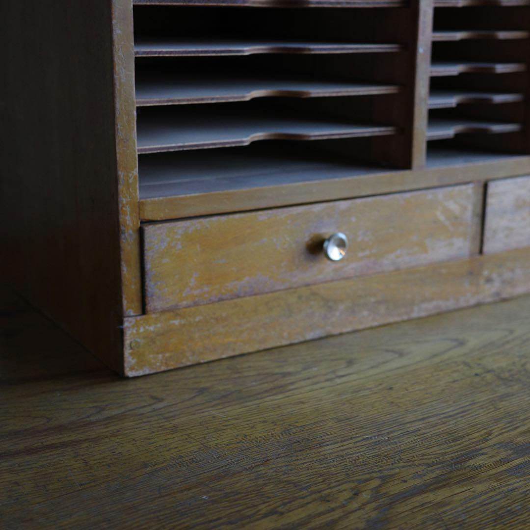 古家具　古いレトロなカルテ棚　レターラック