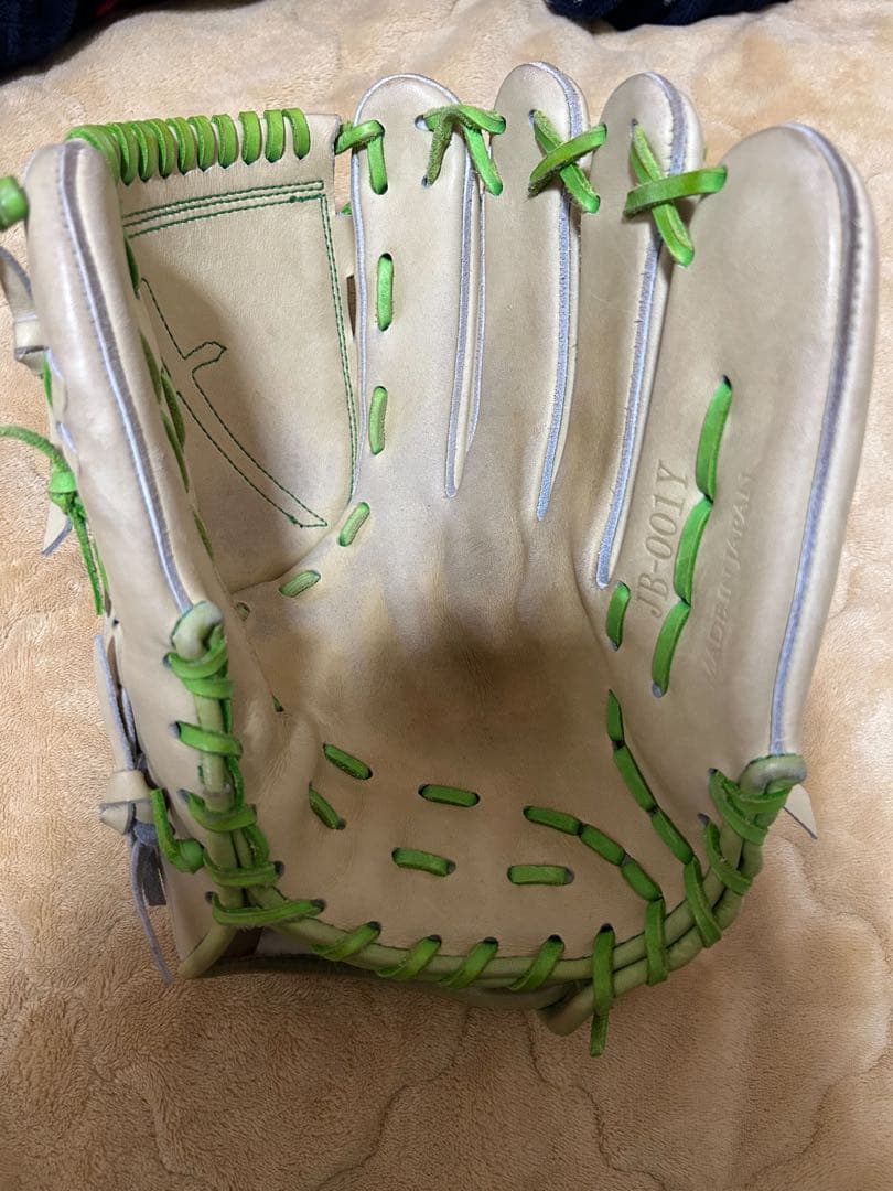 硬式野球グローブ クリーム/緑