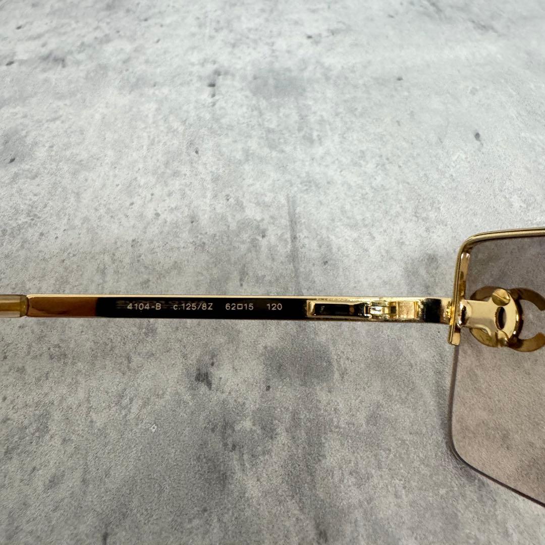 シャネル サングラス メガネ リムレス ココマーク ラインストーン 4104-B