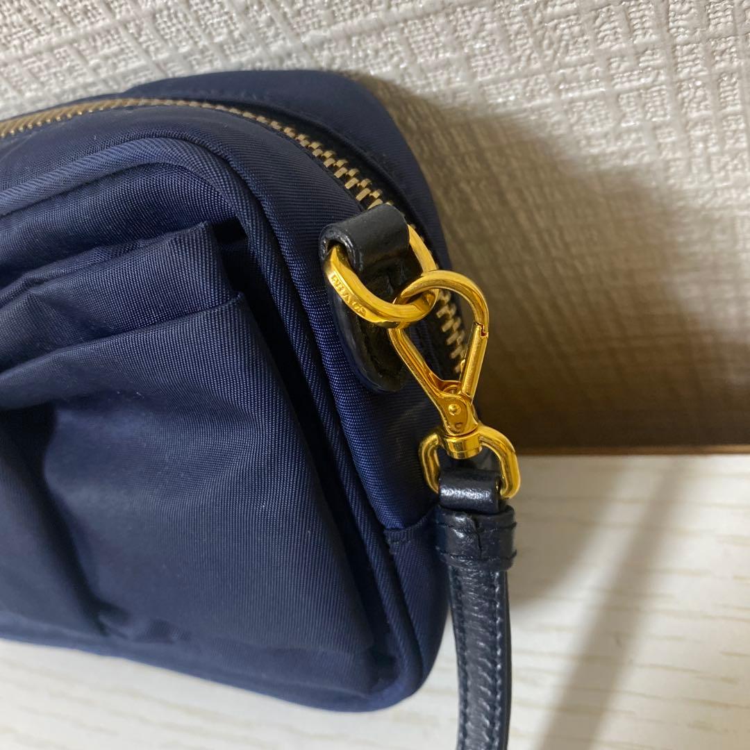 PRADA ネイビー ショルダー 1NF727 TESSUTO FIOCCO
