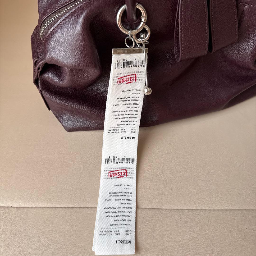 チャーム付きear PAPILLONNERロングハンドルボストンバッグ