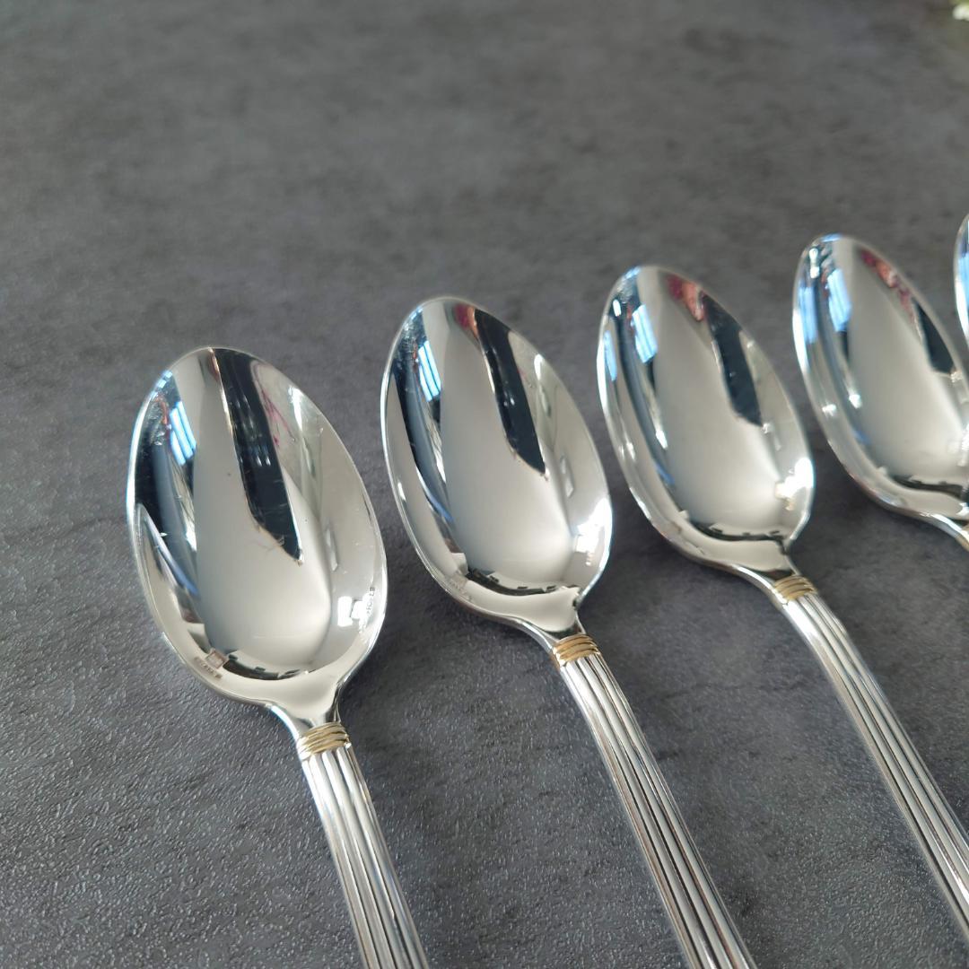 希少 美品 クリストフル アリアゴールドリング コーヒースプーン 6点