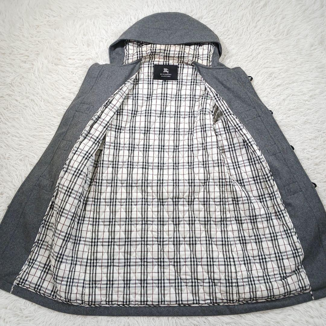 ✨美品✨バーバリーブラックレーベル　ダッフルコート　ノバチェック　カシミヤ混　M