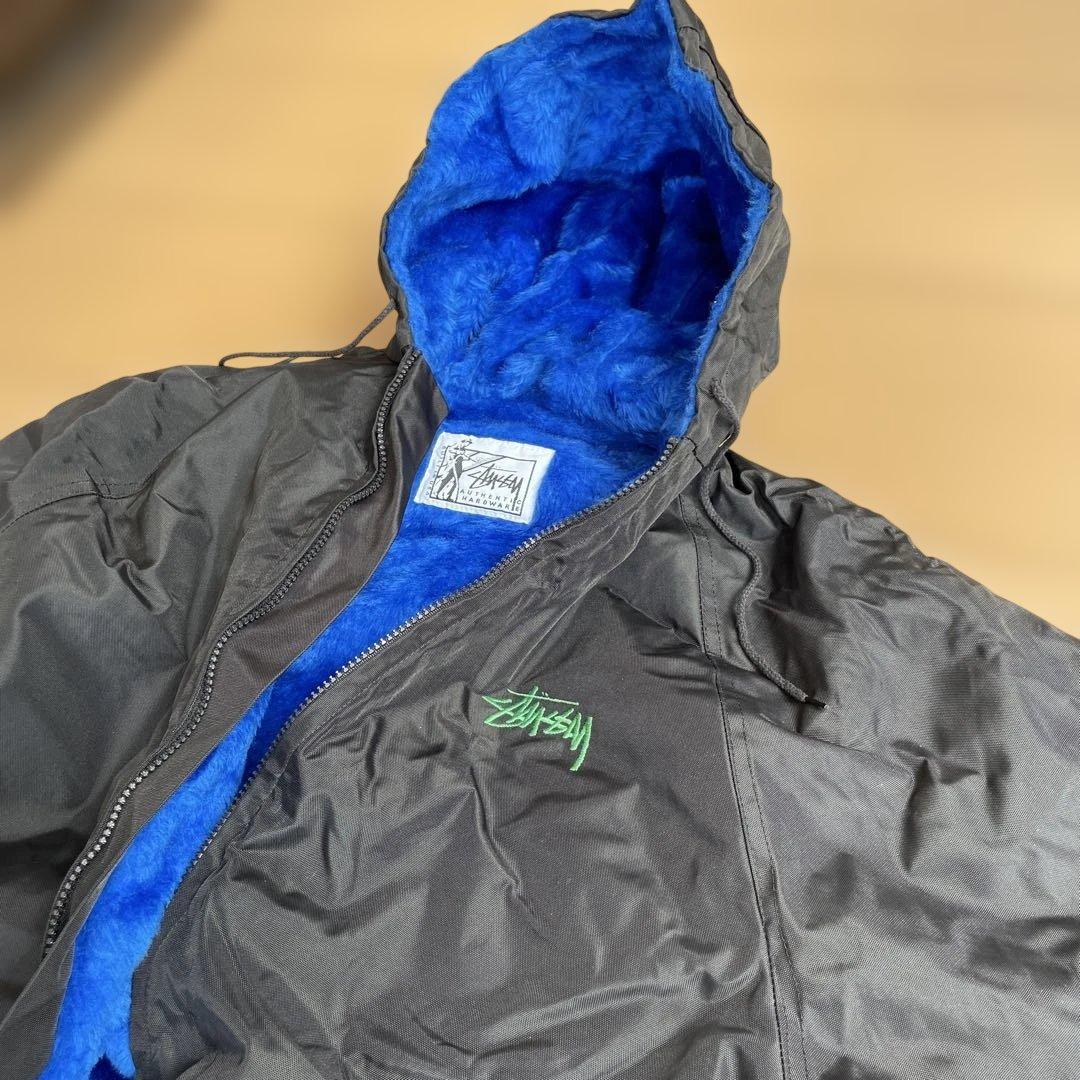 STUSSY‼️80年代‼️フード付きベンチコート 黒 当時試着程度‼️ 長期保管‼️‼️