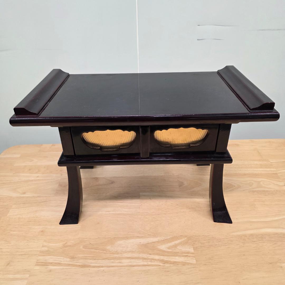 引き出し付き黒座卓 経机 お供え机 16号 仏壇用机 仏壇前机 仏壇前台