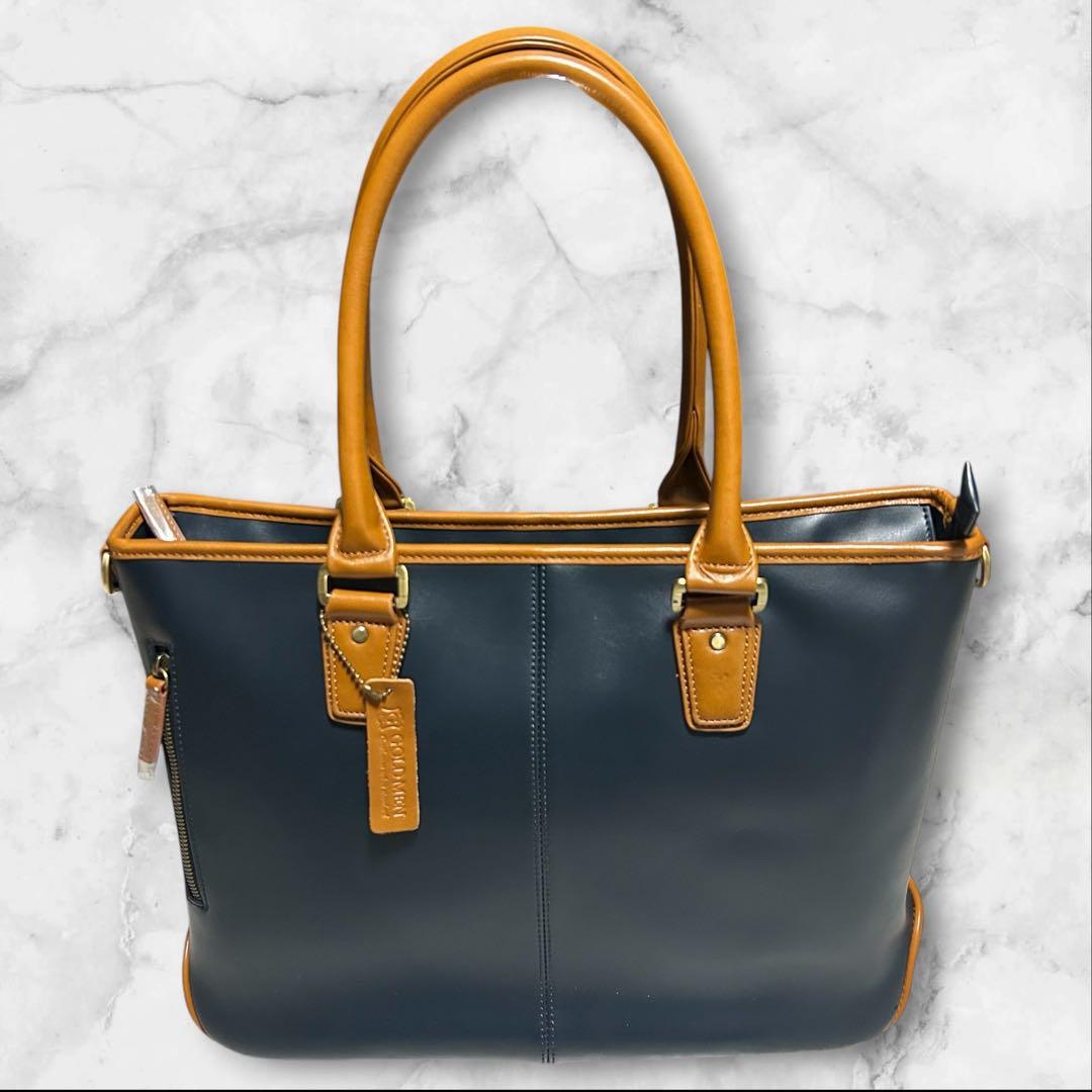 まちゃる 新品未使用】GOLD MEN ビジネスバッグ　トートバッグ　レザ