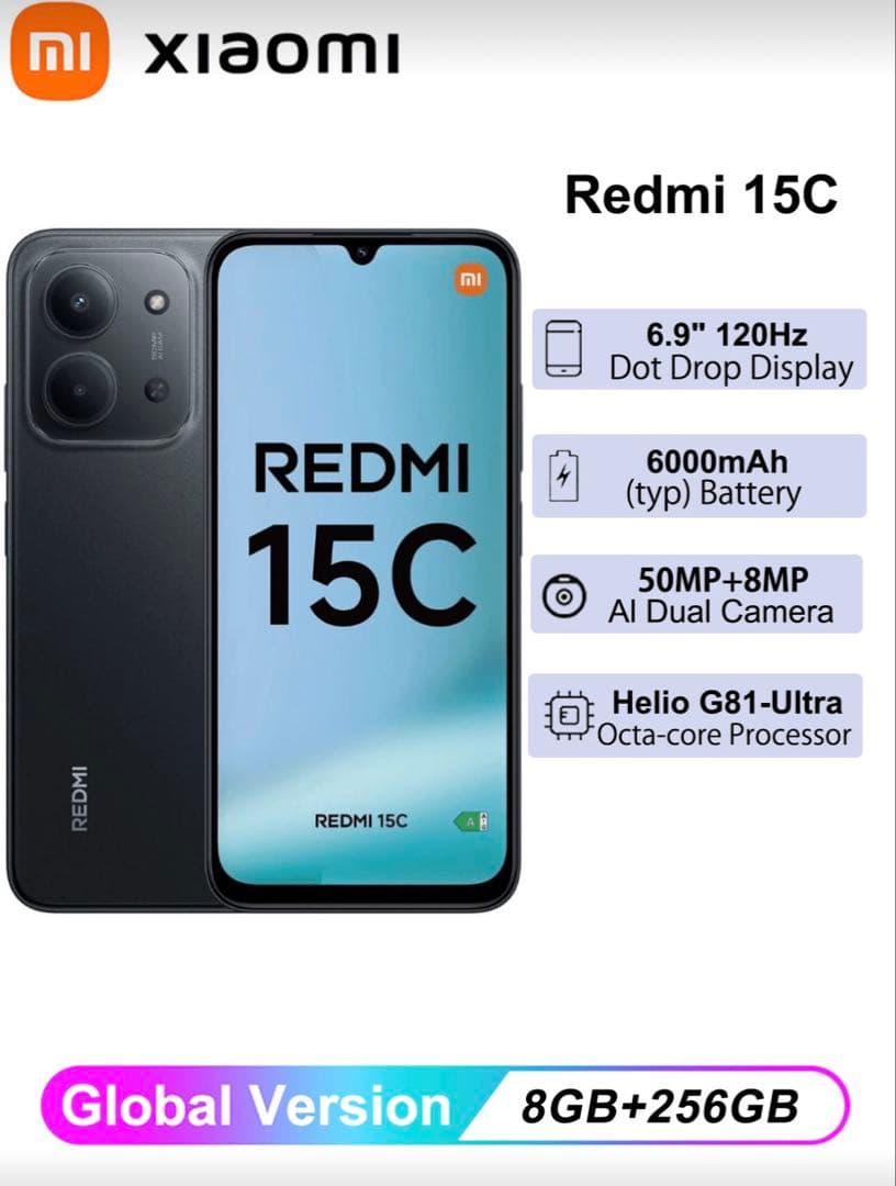 スマートフォン本体 Xiaomi Redmi 15C 8GB+256GB