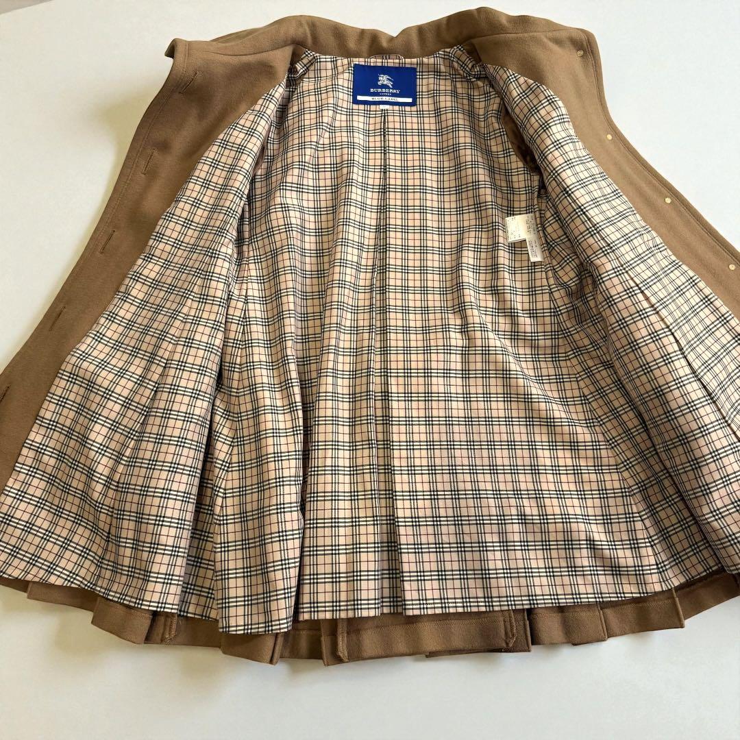 希少美品✨バーバリーブルーレーベル　ウールプリーツコート38 ノバチェック