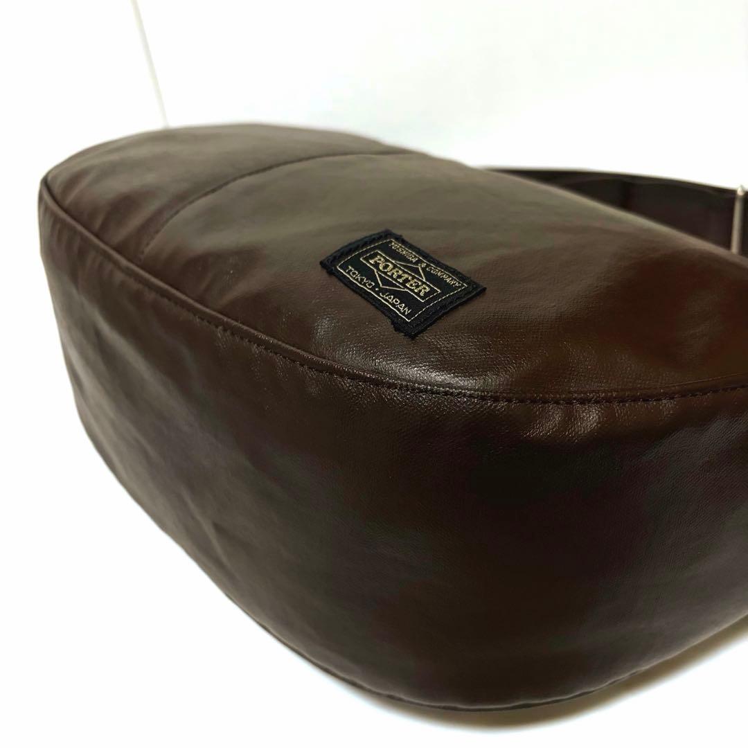 極美品✨ポーター フリースタイル ショルダーバッグ ハーフムーン ブラウン
