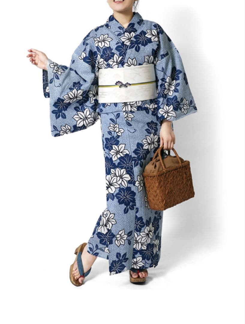 新品未使用　浴衣　つやび雅姫　有松鳴海絞り調　藍捺染　ブルー　50,600円