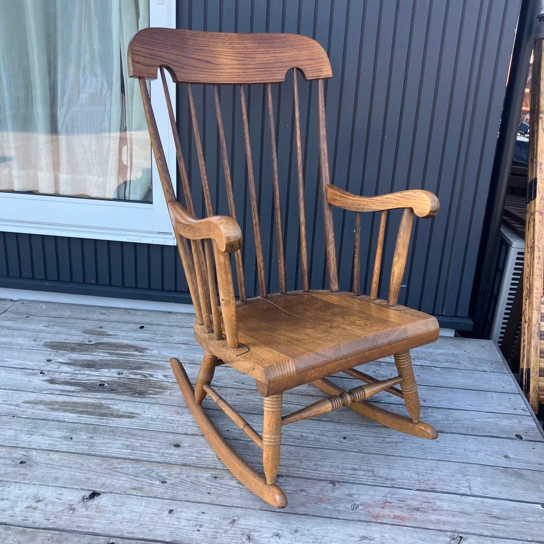 昭和レトロ 飛騨産業 キツツキ ロッキングチェア 木製 アームチェア 古道具