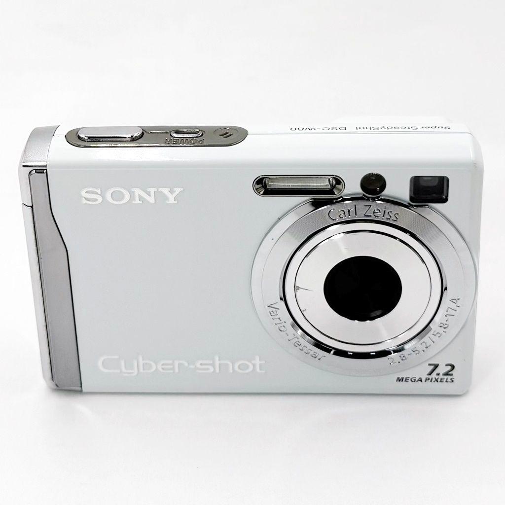 ソニー Cyber-shot DSC-W80 ホワイト コンデジ カメラ 中古