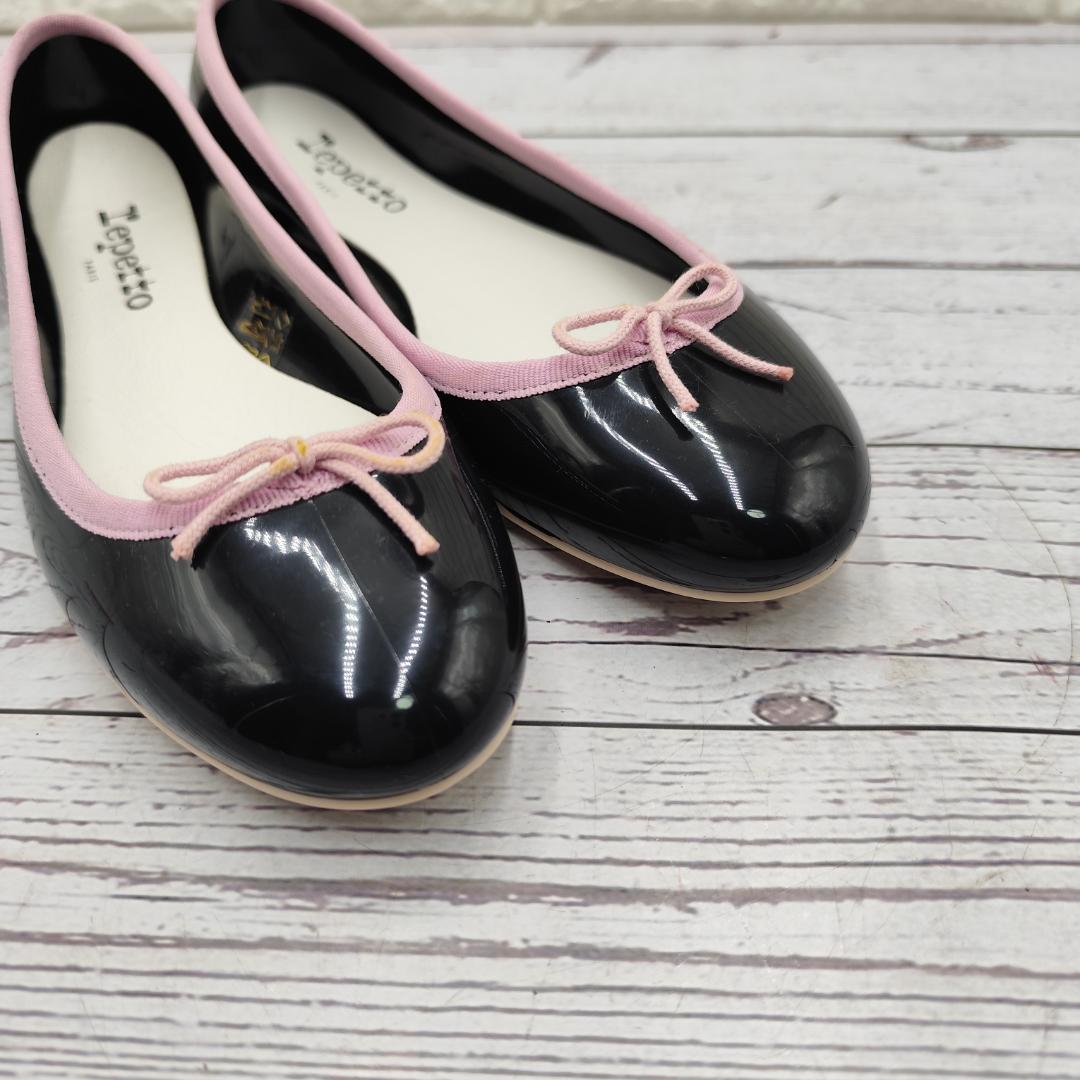 新品同様 Repetto バレエシューズ 濃紺 サンドリオン ラバー フラット