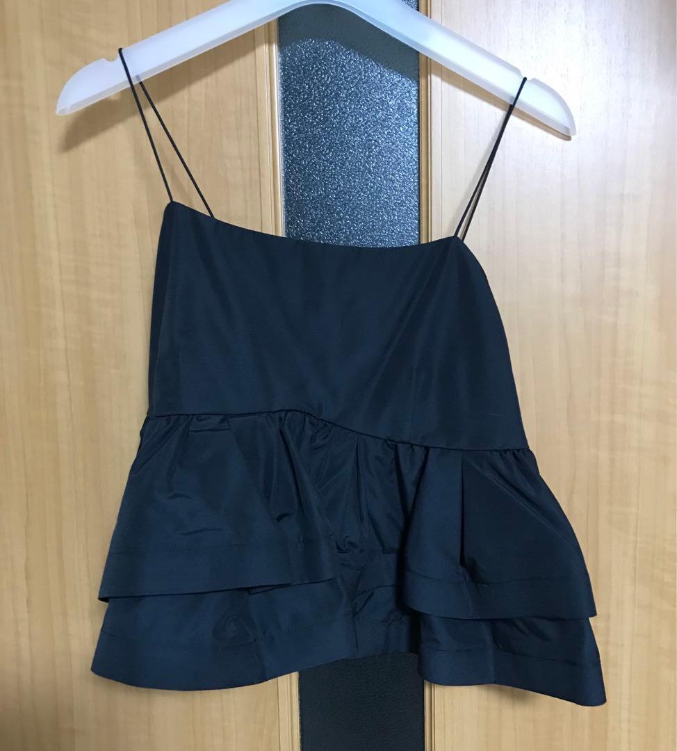 最終お値下新品FRAY I.Dラッフルヘムデザインキャミソール　ブラック