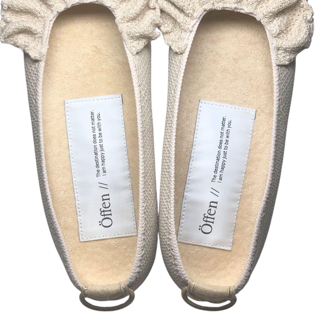 極美品 Offen オッフェン square-SHELL フラットパンプス