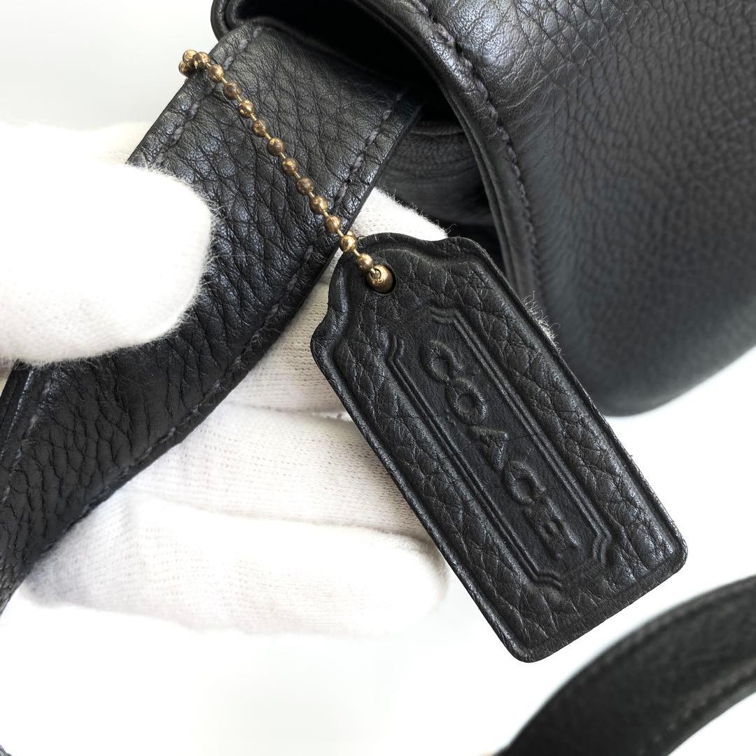 美品COACH オールドコーチ ショルダーバッグ クロスボディ シボ革 4935
