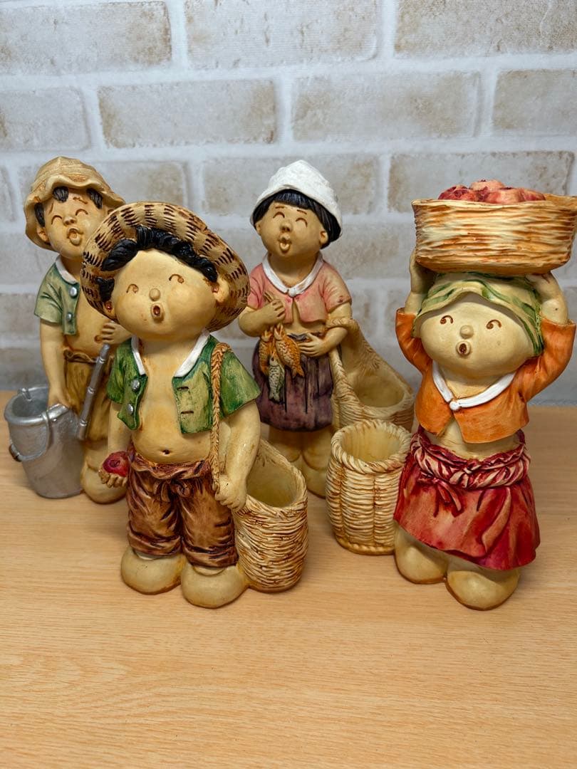 【癒し系】 ピエロ ベビードール ファーマーズ ファミリー 置物 16点