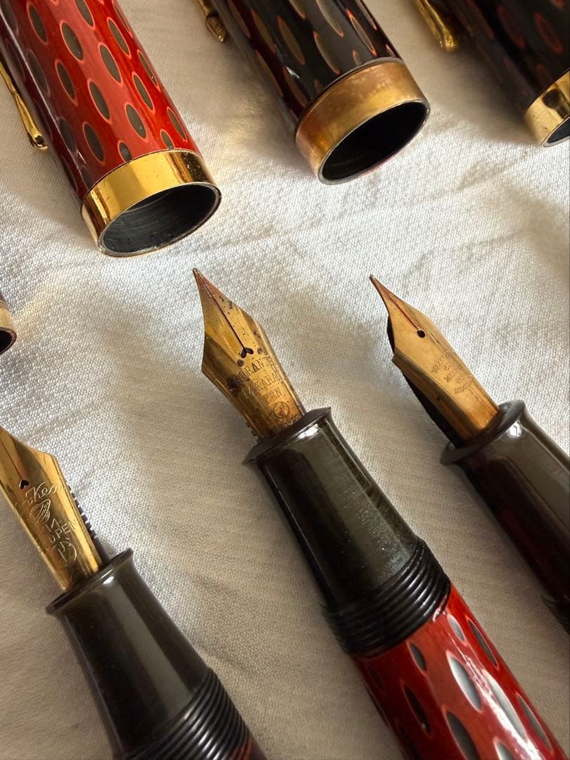 酒井栄助、兜木、鎌倉彫、土填修一万年筆5本セット