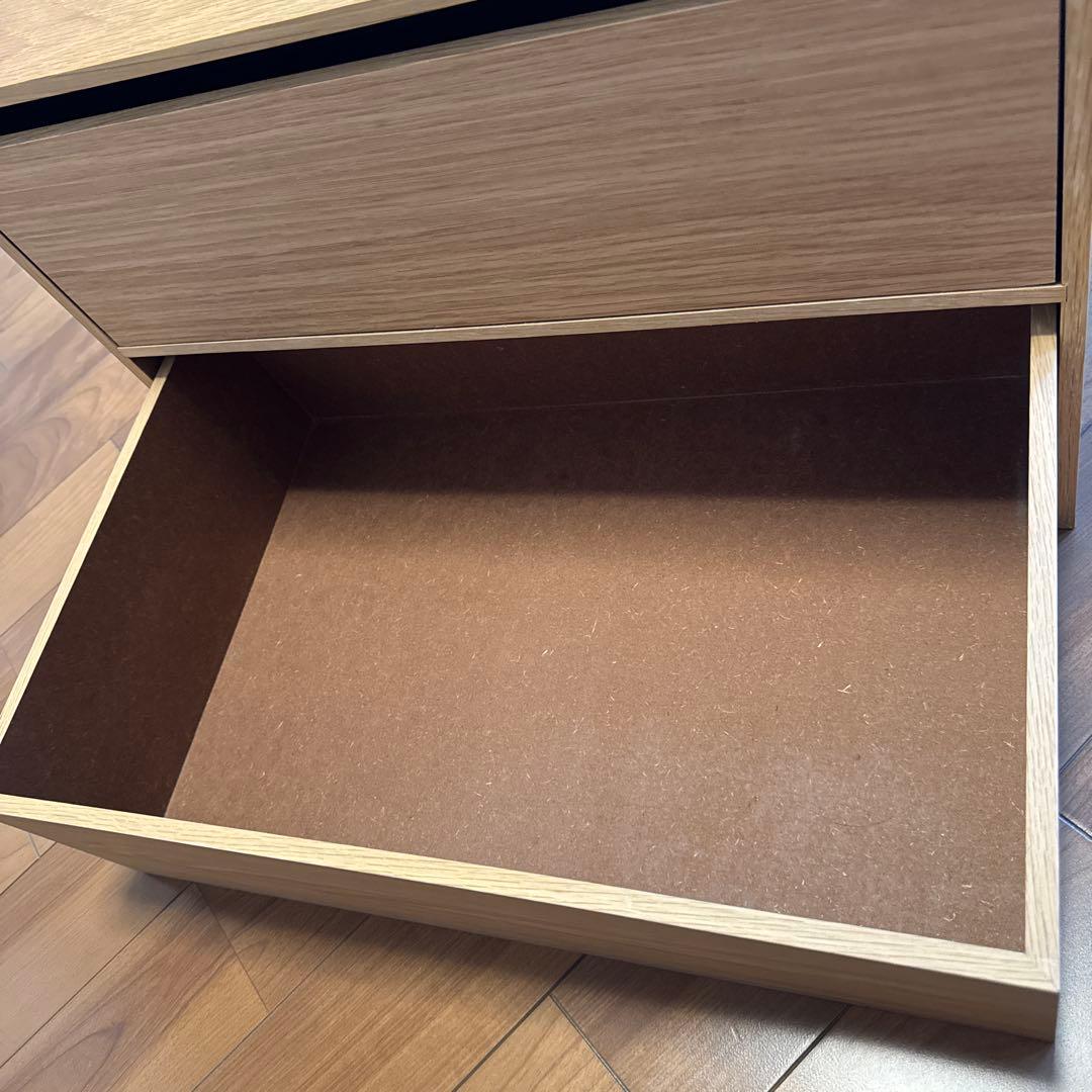 asami無印良品 木製収納ケース 2段 ワイド オーク材ユニットシェルフ