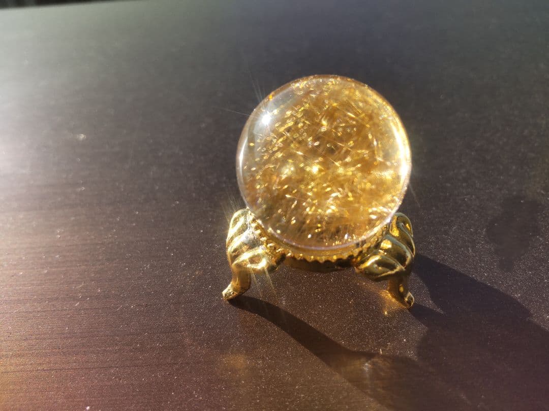 ルチルクォーツ スフィア マニハール ヒマラヤ水晶 天然石 パワーストーン 置物