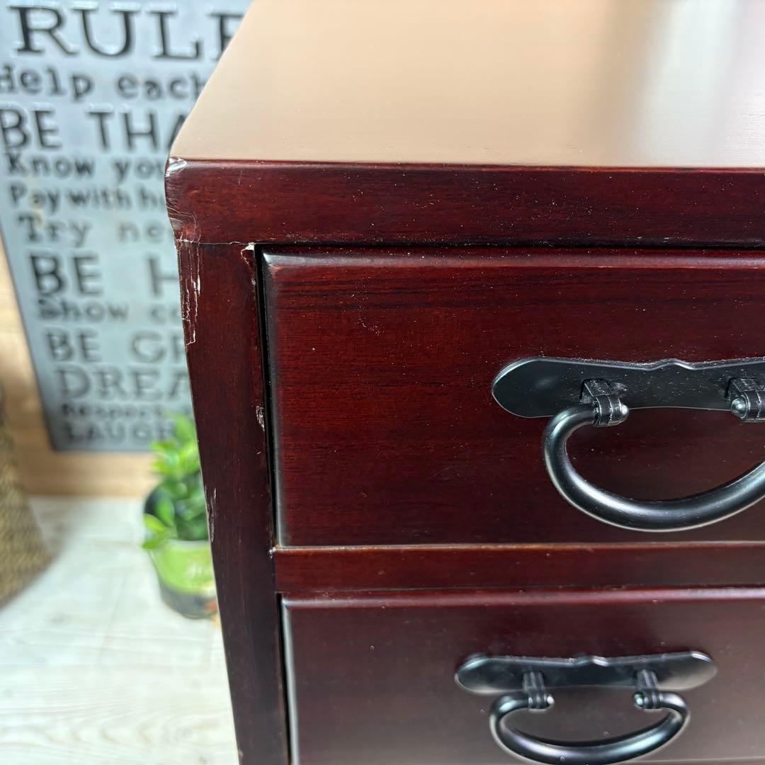 訳あり品！【132】民芸家具桐材多引き出しチェストタンスD48㎝×65㎝完成品