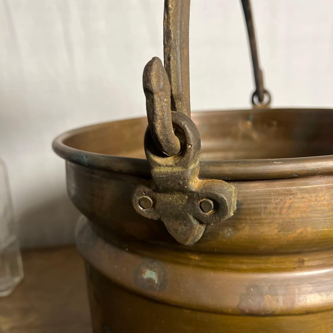 古家具アンティーク品◾️肉厚 銅製 バケツ 鉢カバー 雑貨 小物