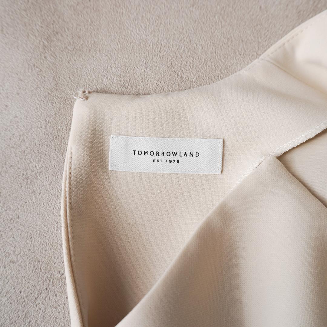 TOMORROWLAND ダブルクロス クルーネックプルオーバー ライトベージュ