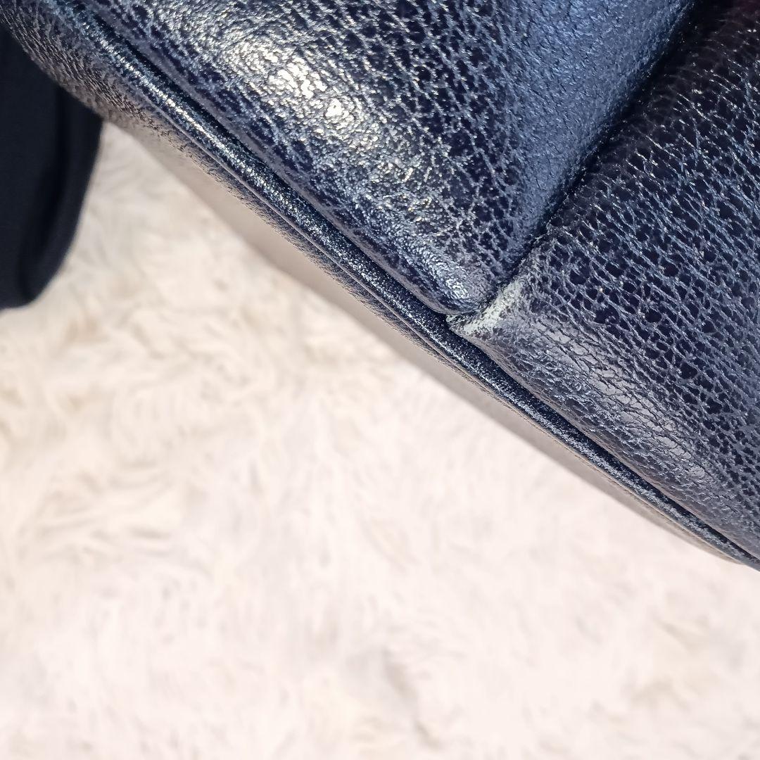 Kitamura キタムラ ハンドバッグ ネイビー　小型