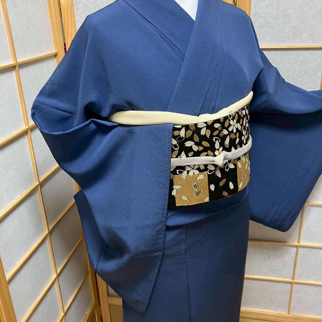 すーちゃん様［5815］色無地 美品 一つ紋 蔦 ガード加工済 正絹 着物 袷