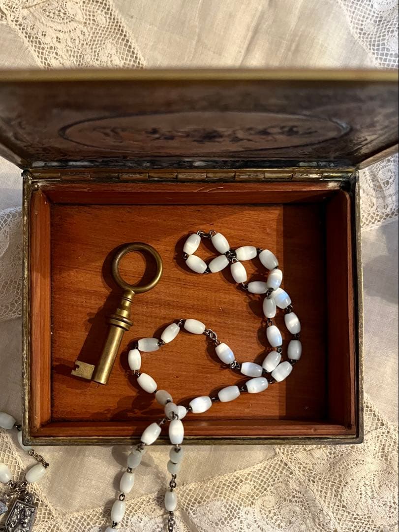 ◆フランスアンティーク｜ブロンズ真鍮エンジェル彫刻ジュエリーボックス小物入れ小箱