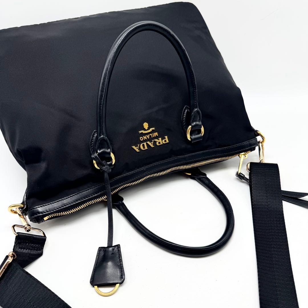 【超美品・使用感無し✨】プラダ 2way ハンドバッグ テスートナイロン レザー