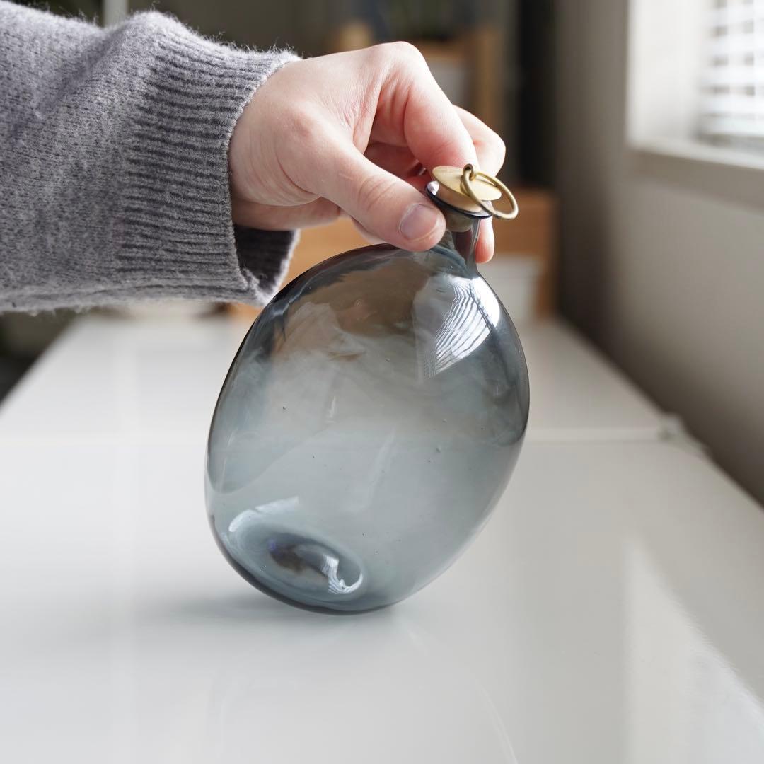 【貴重】津田清和　丸酒瓶　真鍮コルク蓋付