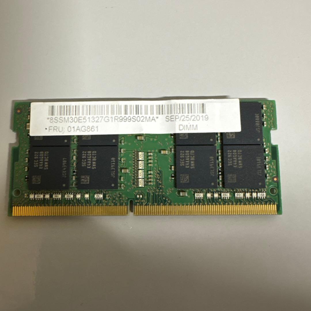動作確認済　Samsung 32GB DDR4 メモリ