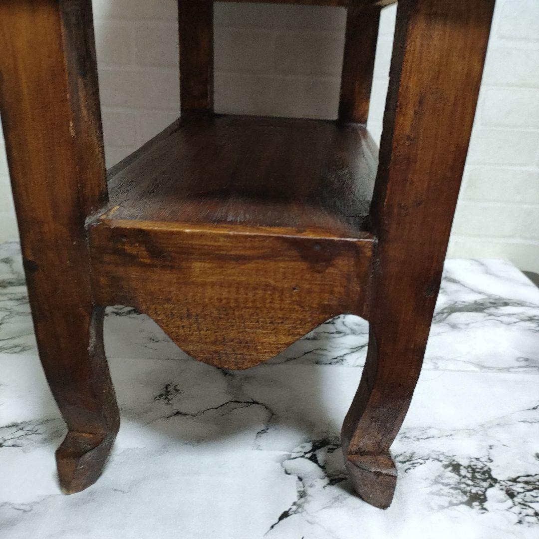 アジアン家具 バリ島 ロータス柄 木製 チェスト サイドテーブル 猫脚