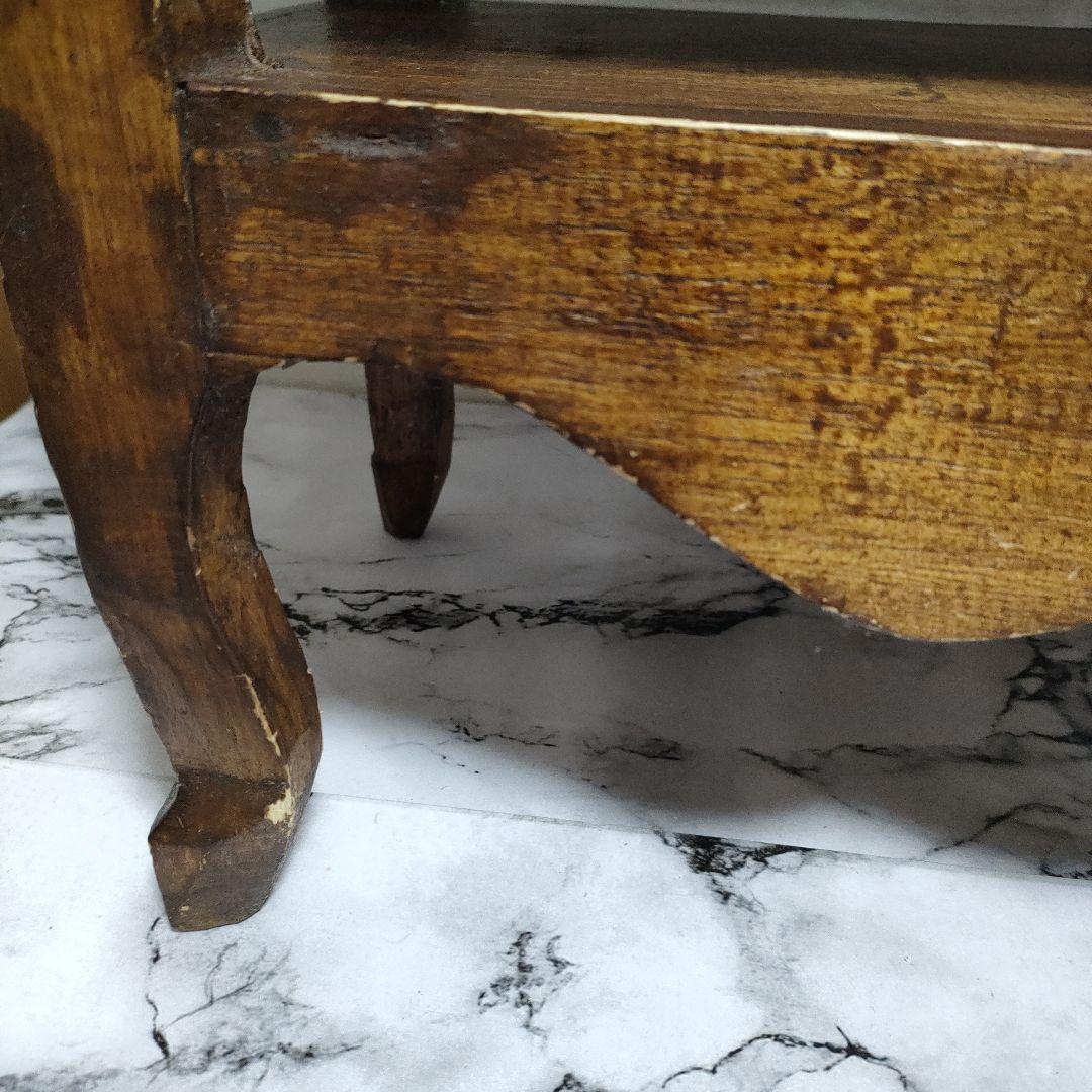 アジアン家具 バリ島 ロータス柄 木製 チェスト サイドテーブル 猫脚