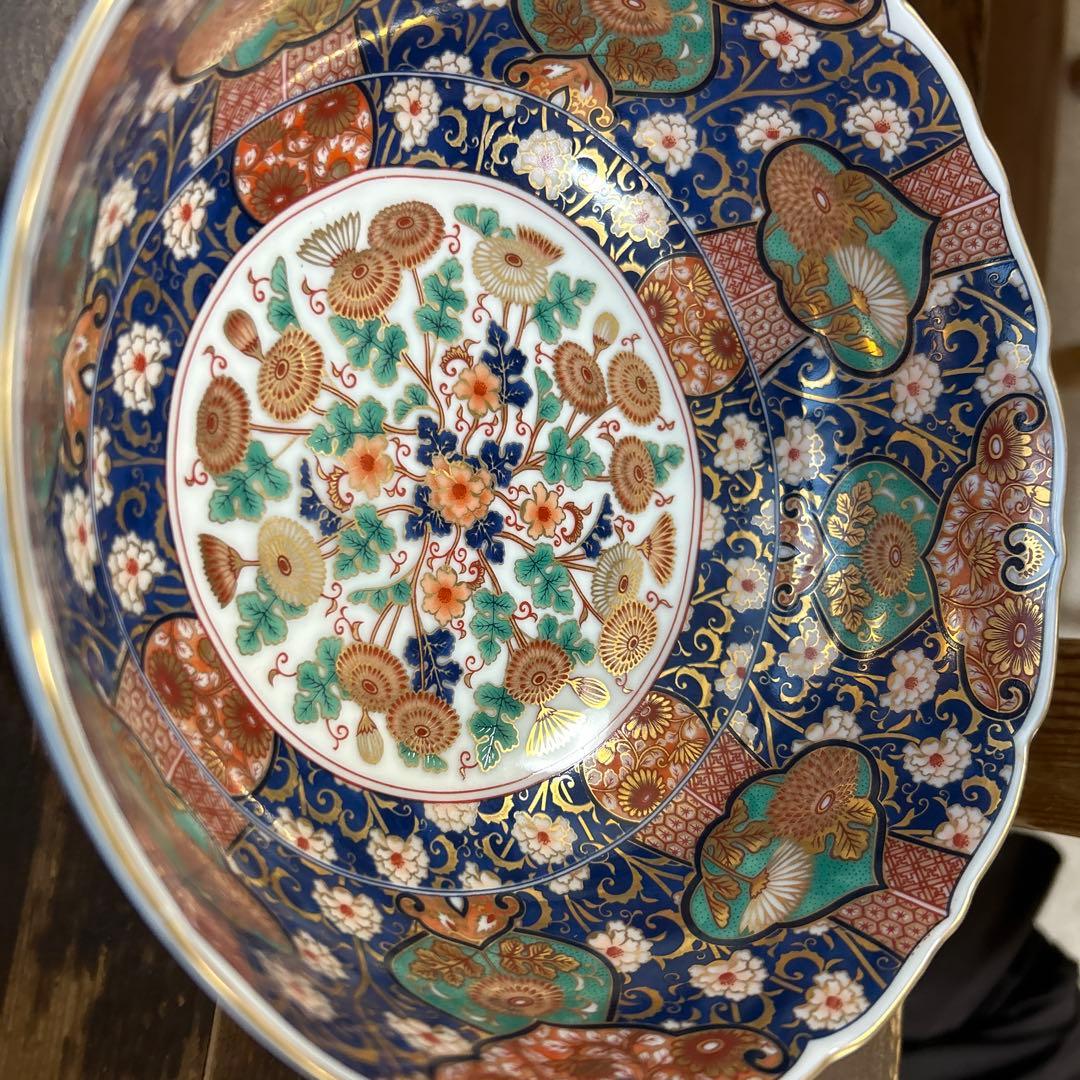 前畑陶器　庫山窯 菊金唐草 金彩　古伊万里　豪華3種　3種鉢　お正月　お節