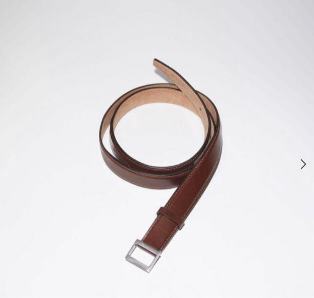 新品　Acne Studios レザーバックルベルト　ブラウン　L 2.5cm