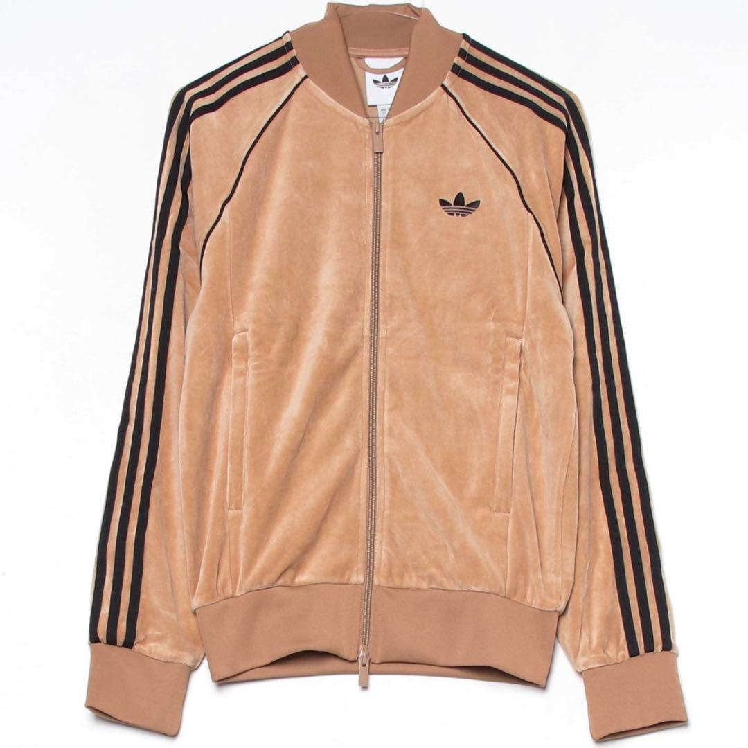 新品M⭐️adidas アディカラー ベロア ブラウン トラックトップ 風早ゆうた