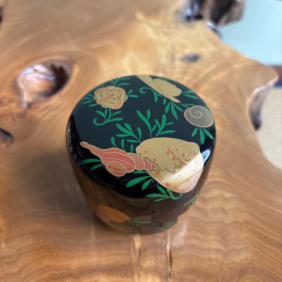 池端秀斉作 海松貝大棗 而妙斎好写 抹茶碗 茶道具 共箱
