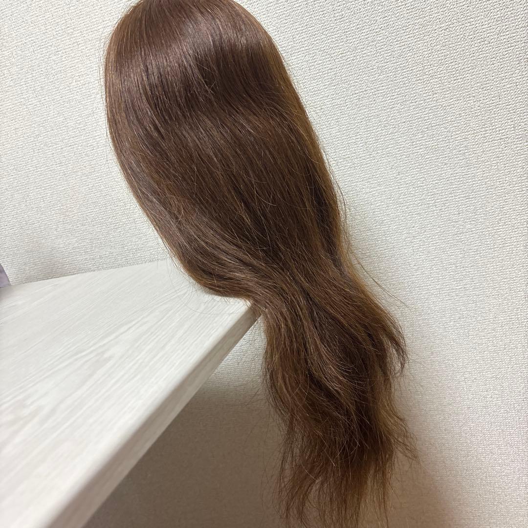 ヘアアレンジ練習用　ブラウンストレートウィッグマネキン　ピッツ