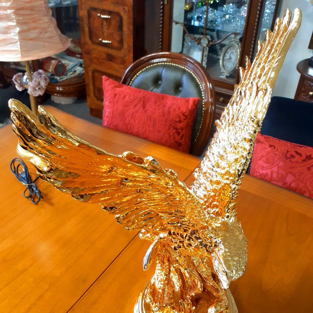 輸入雑貨　アニマルオブジェ　ゴールド　『羽ばたく鷹・イーグル』　縁起物