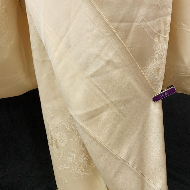 508ag30■七五三 七歳 女児 着物&袋帯&長襦袢 色無地　ふくよか■美品