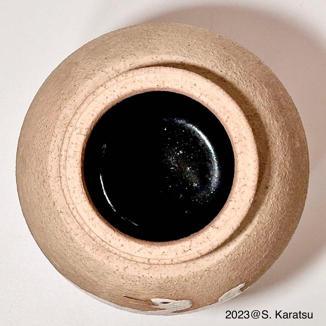 真葛香山 宮川香山 稀少 真砂肌雛鶴図花瓶 共箱付