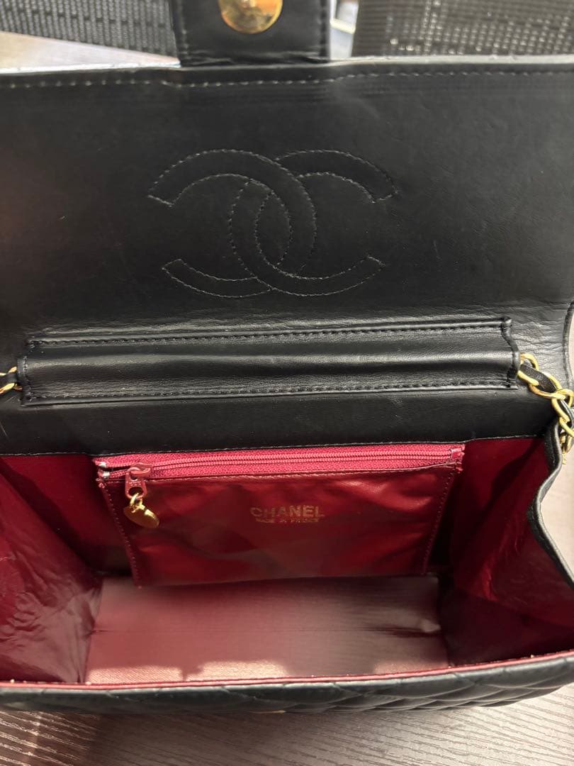 めめめ　ブラック キルティング ショルダーバッグ