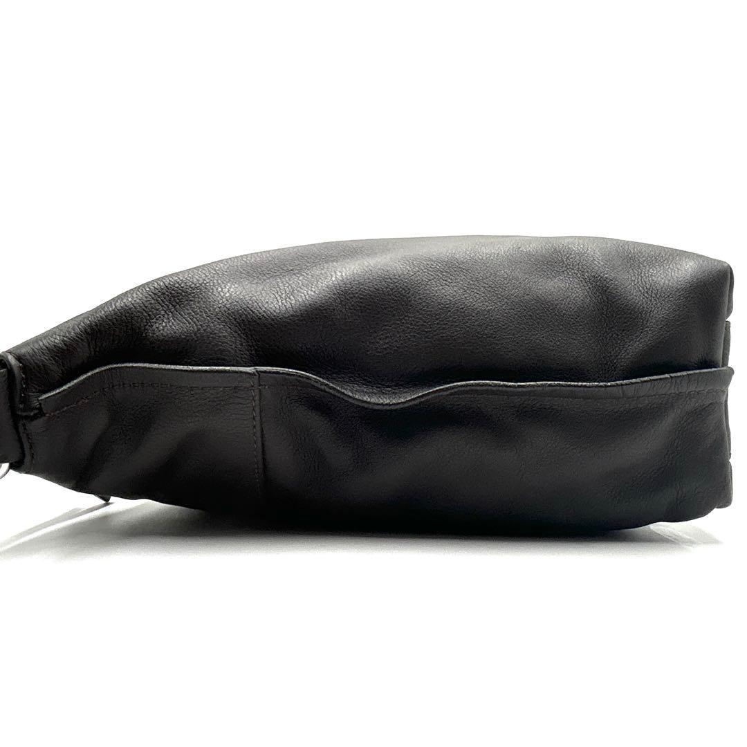 【極美品】 BREE ブリー ダークブラウン ロゴ ショルダーバッグ 袋付き