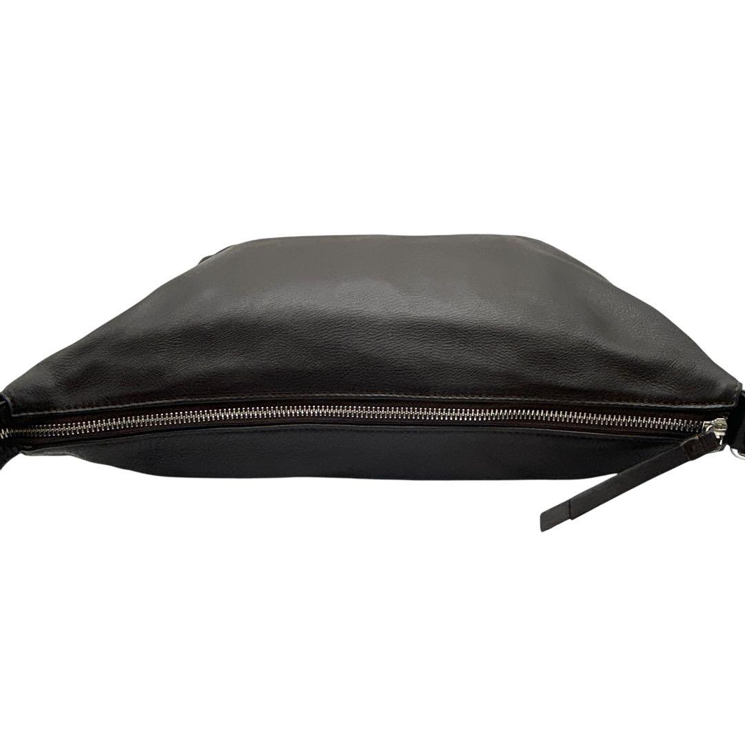 【極美品】 BREE ブリー ダークブラウン ロゴ ショルダーバッグ 袋付き