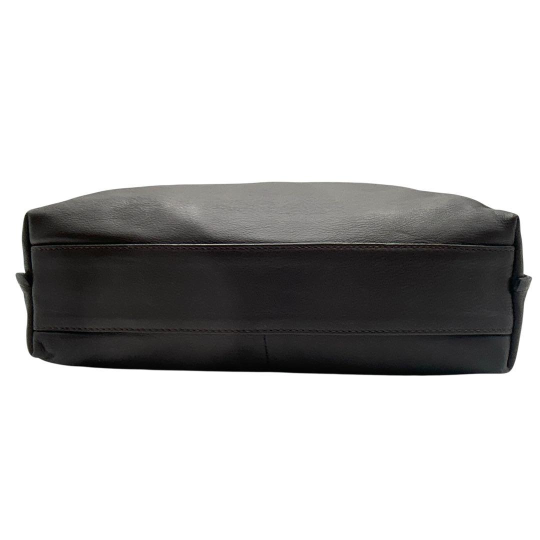 【極美品】 BREE ブリー ダークブラウン ロゴ ショルダーバッグ 袋付き