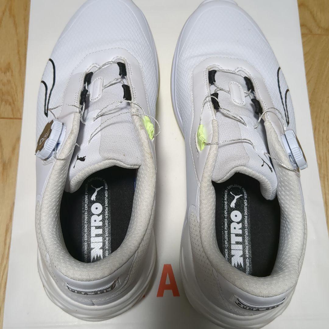 PUMA パワーアセンドニトロディスク　ゴルフシューズ ホワイト　26.0